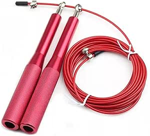 Metal Hand Adjustable Cable Jump Rope-Red