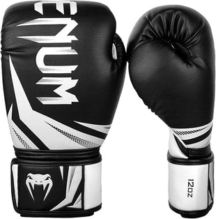 Premium Boxing Gloves-Black x White-8 Oz